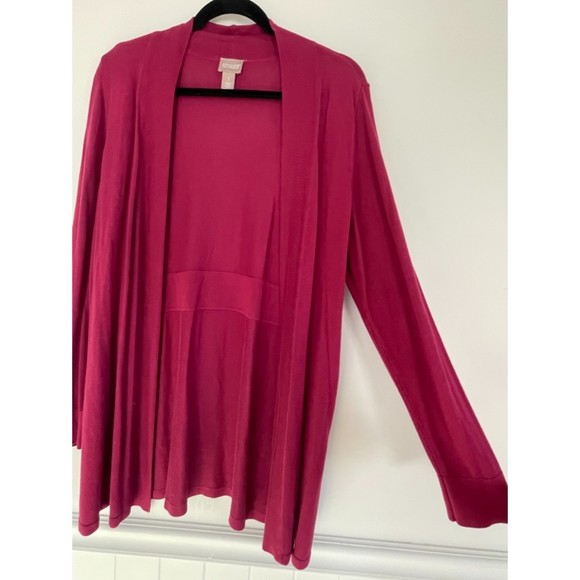 Chico's 1 Open Front Classic Long Sweater Cardigan US Medium/8 A62 - Picture 10 of 11